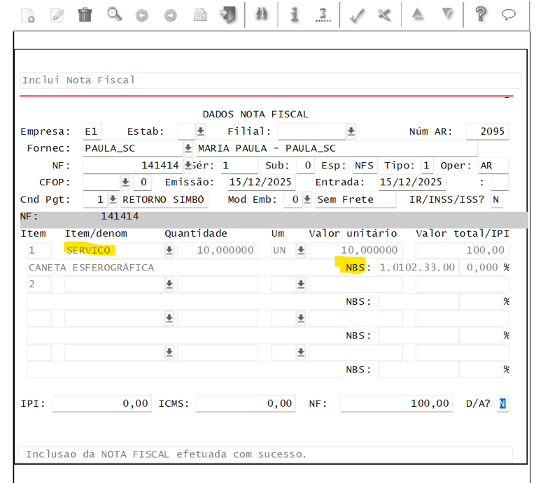 Linha Logix > DBACKRTLGX-3365 DT SUP3760 / SUP8720 - Considerar novo campo de código NBS do cadastro do item > image-2025-12-16_9-50-0.png