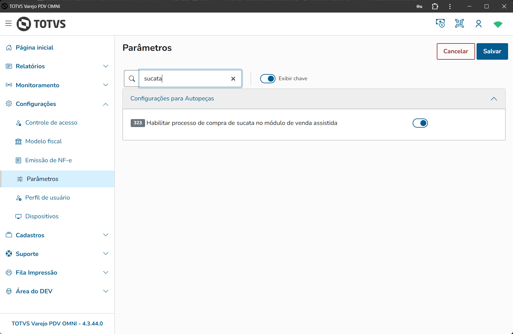 TOTVS Varejo PDV Omni > DT DVAROMNIP-401 - Sucata - Parametro venda assistida > image-2026-1-15_10-32-24.png