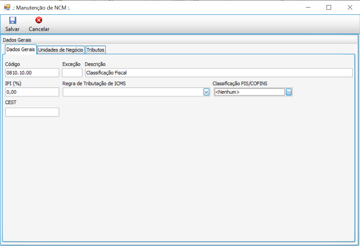 TOTVS Varejo Franquias e Redes > Cadastro NCM > image2019-11-11_11-51-47.png