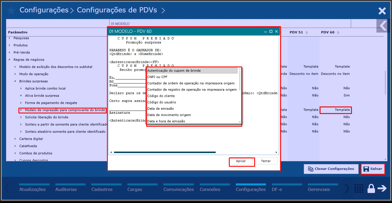 Imagem 15 - Template de Impressão