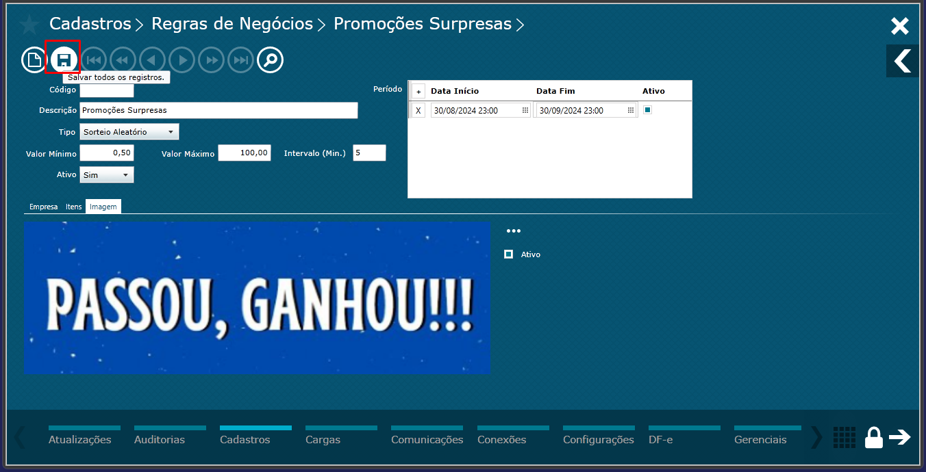 Imagem 10 - Salvar Registros