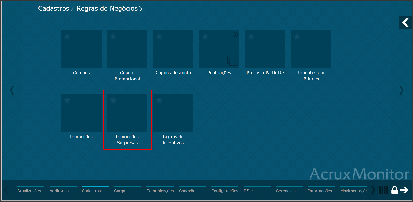 Imagem 2 -Menu Regra de Negócios