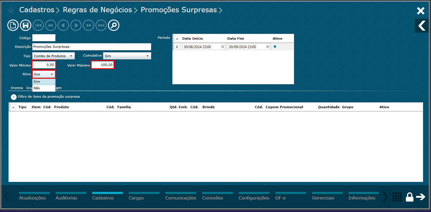 Imagem 6 - Ativar Promoções Surpresas