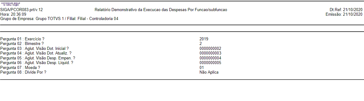 Linha Microsiga Protheus > Demonstrativo da Execução das Despesas por Função/Subfunção - LRF - MCASP - PCOR083 > image2020-11-11_8-49-8.png