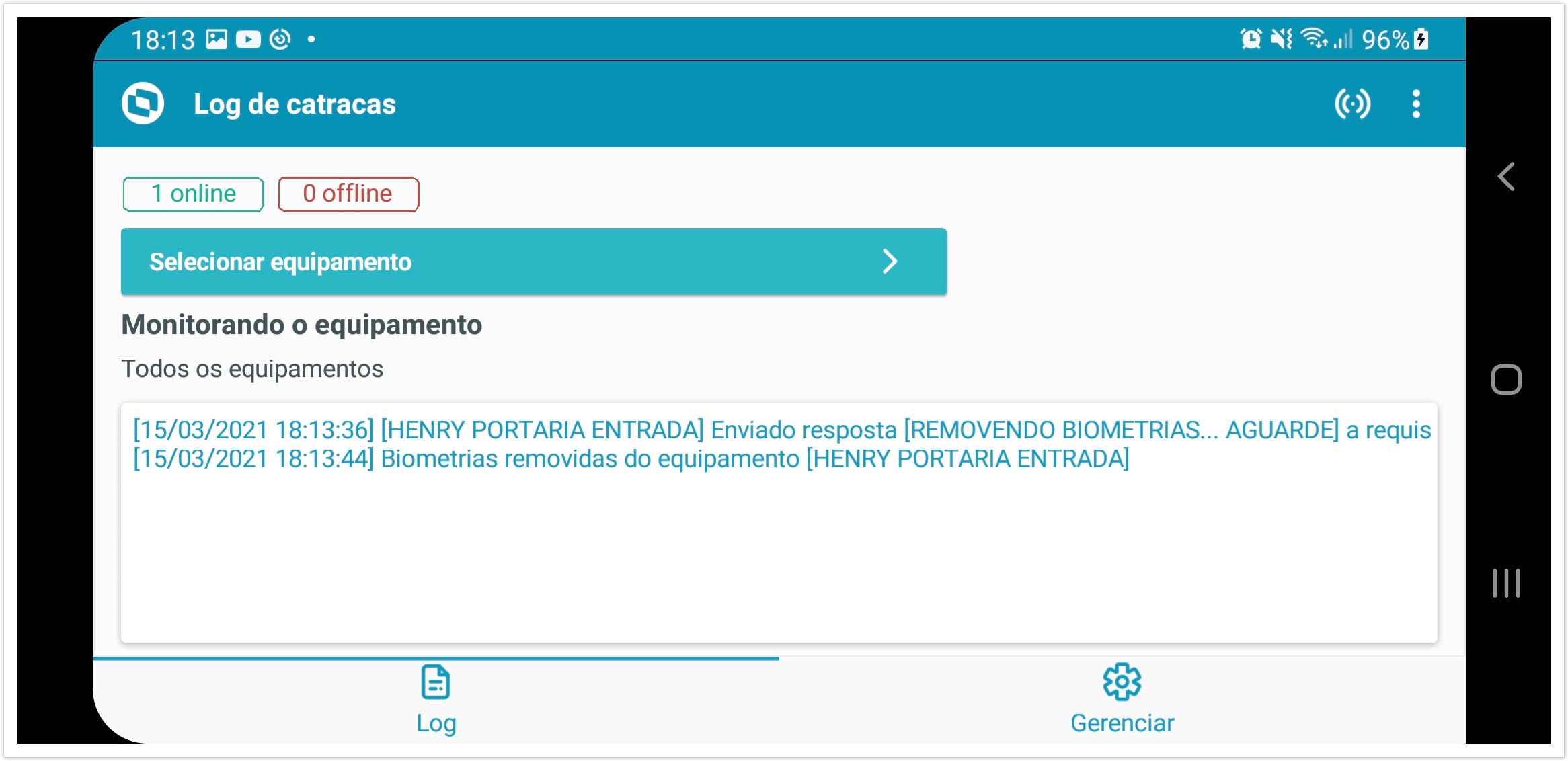 TOTVS Logística Recintos Aduaneiros > Serviço de Integração | Controle de equipamentos de controle de acesso Henry PrimmeSF e Argos > Screenshot_20210315-181355.jpg