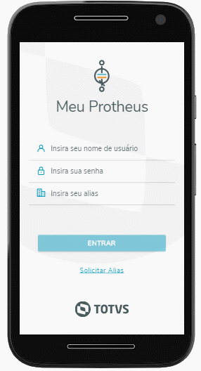 Tela de solicitação de Alias