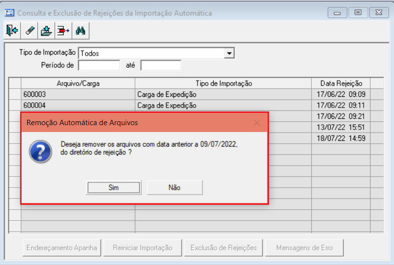 Remoção Automática de Arquivos