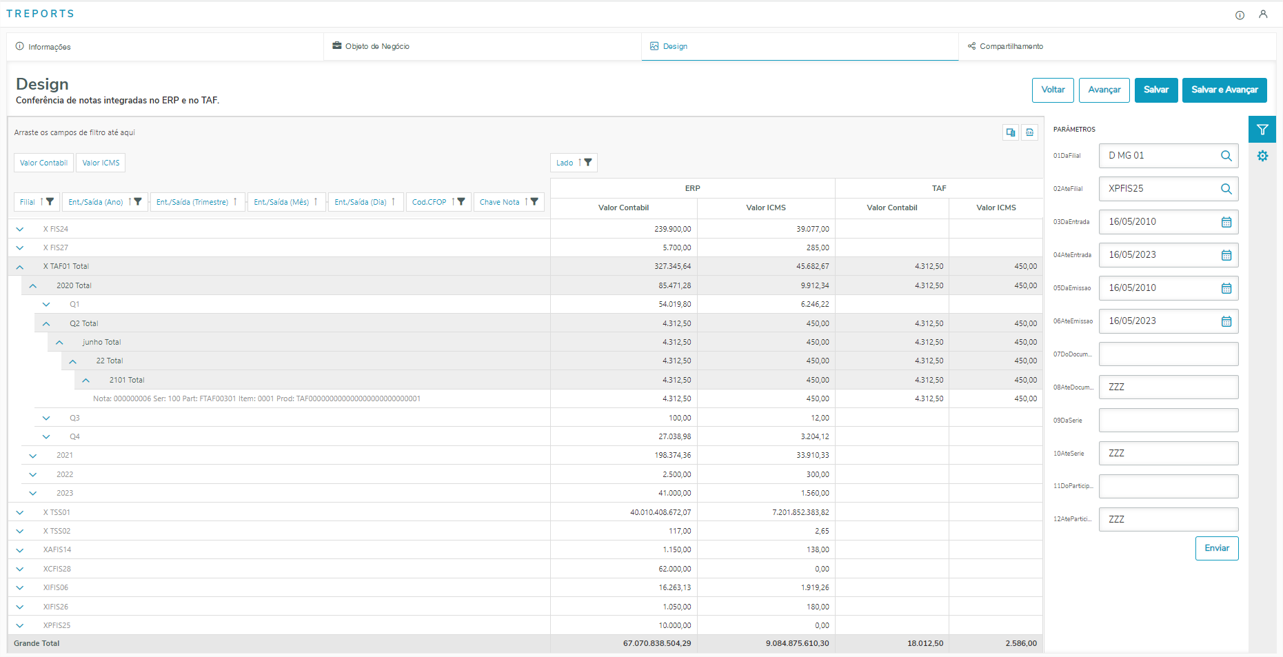 Linha Microsiga Protheus > Tabela Dinâmica - Conferência de notas integradas (DESERTRPS-8) > image2023-5-16_17-3-28.png