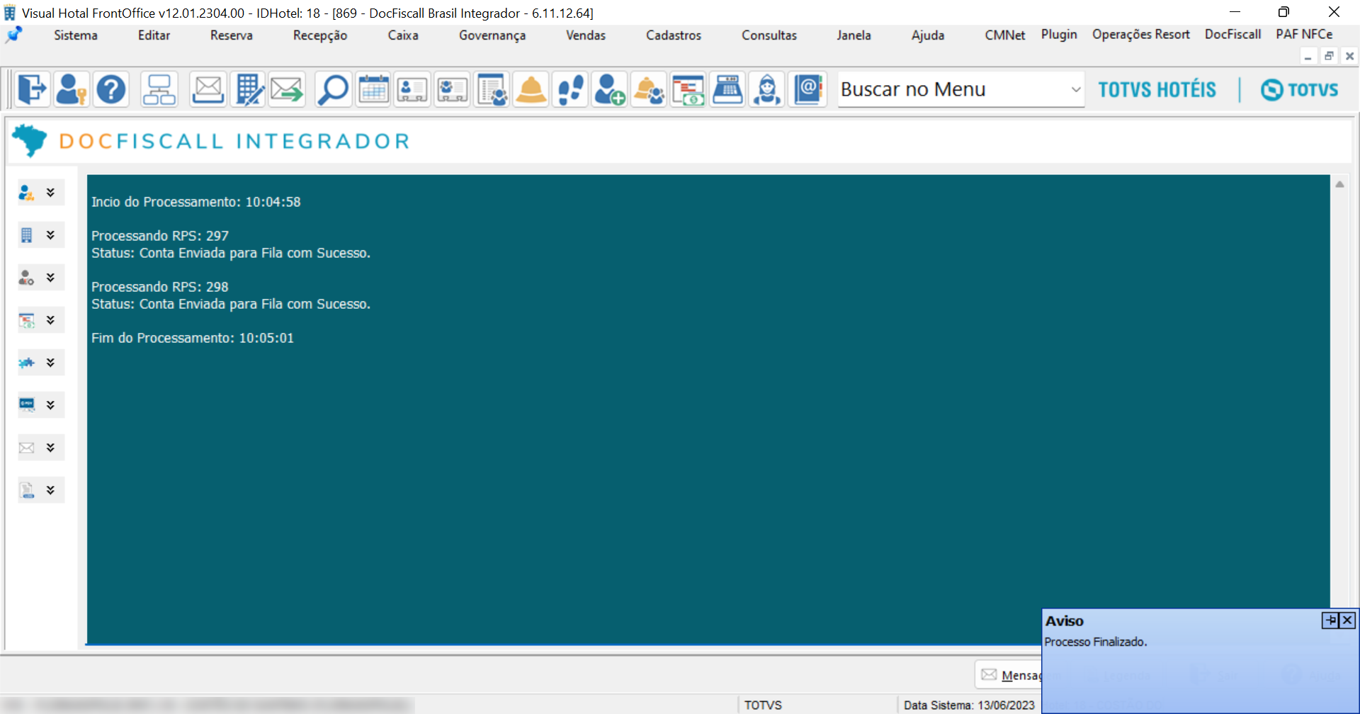 TOTVS Hospitalidade > Reenviar para fila > image2023-6-13_10-6-25.png