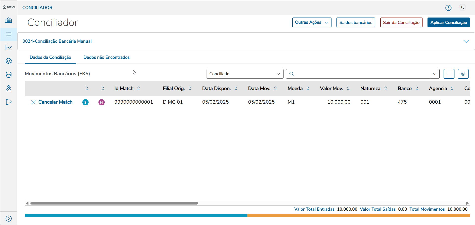 Linha Microsiga Protheus - Espanhol > Conciliador BackOffice - Conciliación bancaria manual > cancelar_match_0024.gif