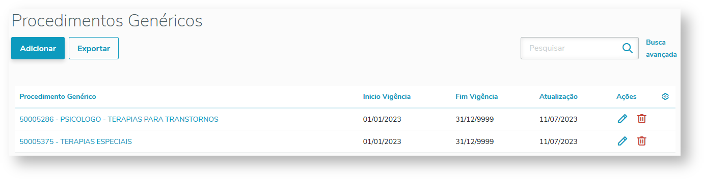 Manutenção Procedimentos Genericos Manutenção Procedimentos Genericos