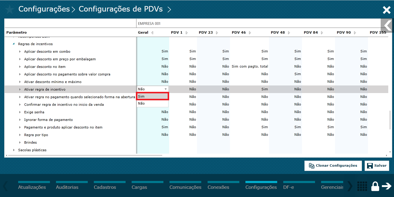 Imagem 2 - Ativar regra de incentivo