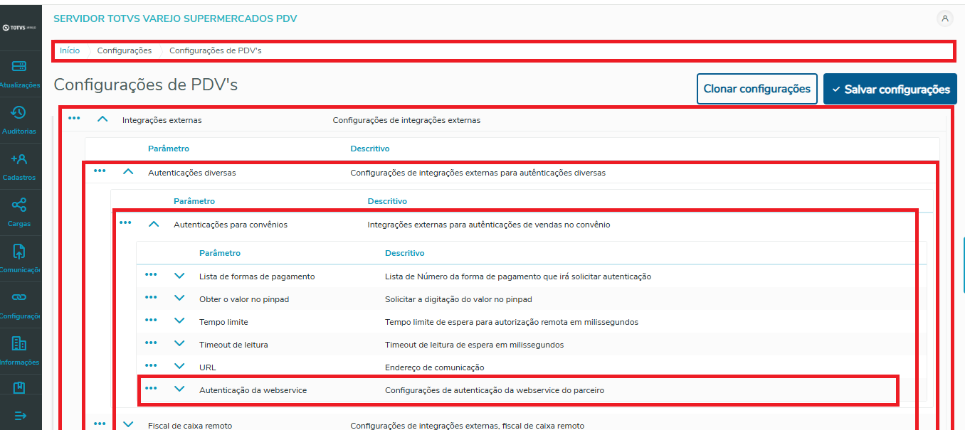 Imagem 06 - Autenticação da webservice