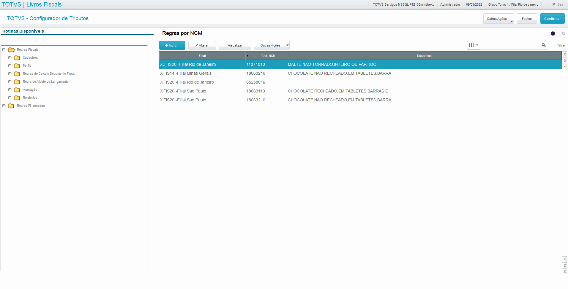 Linha Microsiga Protheus > TIT - Totvs Inteligência Tributária. > Cadastro CST.gif