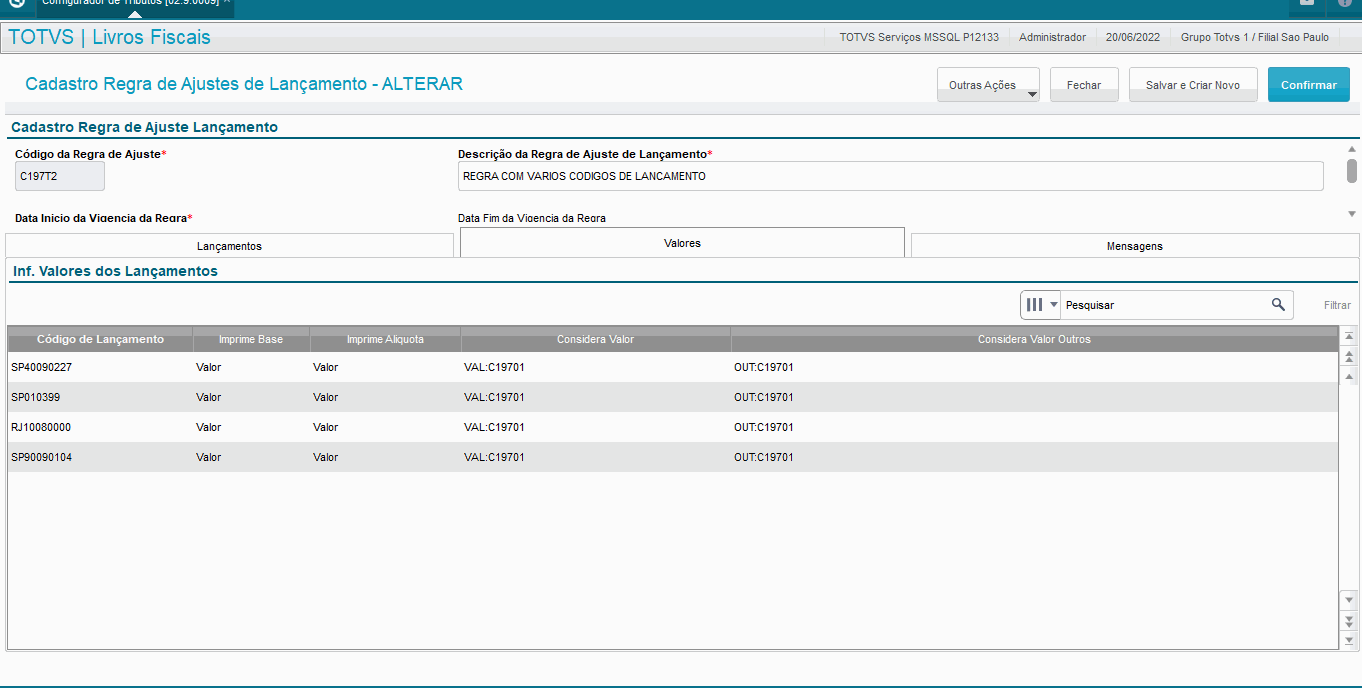 Linha Microsiga Protheus > TIT - Totvs Inteligência Tributária. > aba_valores.gif