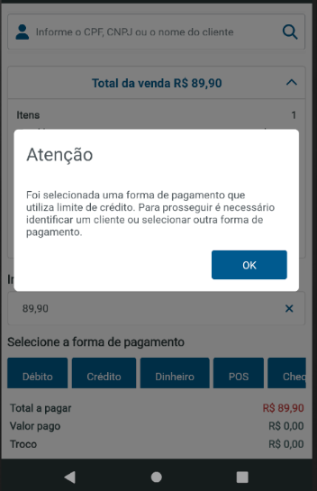 TOTVS Varejo PDV Omni > DT DVARLIVEPDV-41273 Pedido Android - Validar saldo limite de credito > image-2025-3-10_20-43-40.png