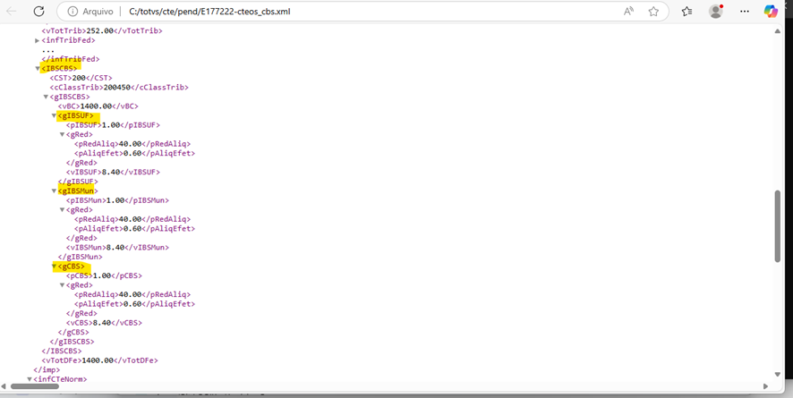 Linha Logix > DBACKRTLGX-876 DT SUP34204 - Importação dos novos tributos CBS/IBS do XML do CT-e OS > image-2025-6-5_13-55-9.png