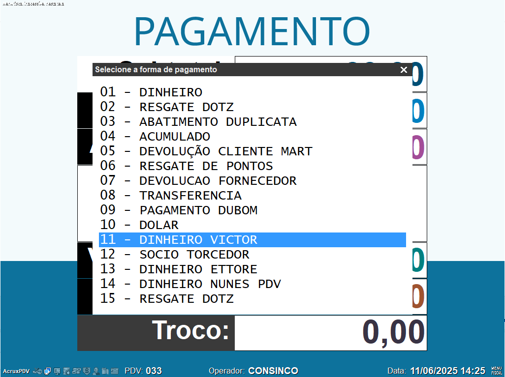 TOTVS Varejo Supermercados PDV > Bloquear a distribuição de selos por forma de pagamento. > image-2025-6-11_14-26-8.png